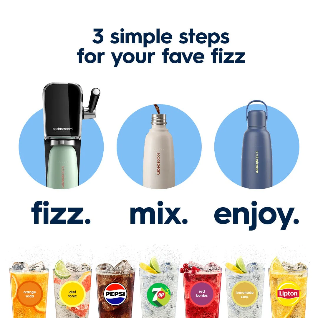 Sodastream Fizz & Go® Insulated Stainless Steel Sparkling Water Bottle Mint 0.9L - Image 6