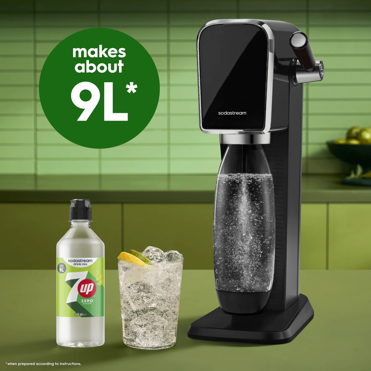 Sodastream 7UP® Zero Sugar 6 Pack Syrup Drink Mix 440ml - Image 3