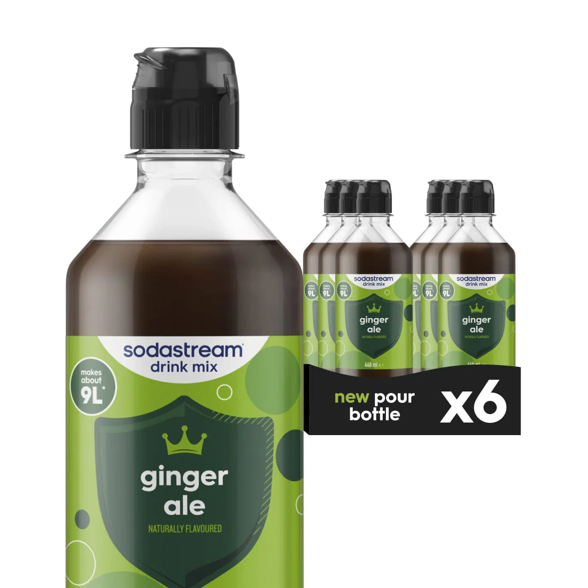 Sodastream Classics Ginger Ale 6 Pack Syrup Drink Mix 440ml