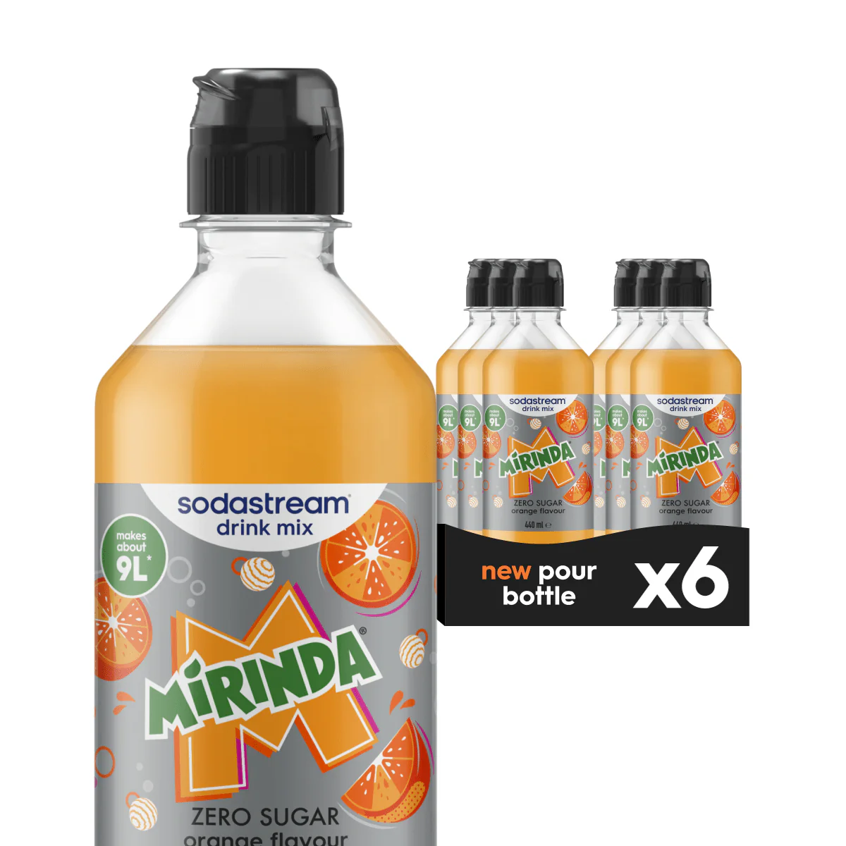 Sodastream Diet Mirinda® Orange 6 Pack Syrup Drink Mix 6 x 440ml