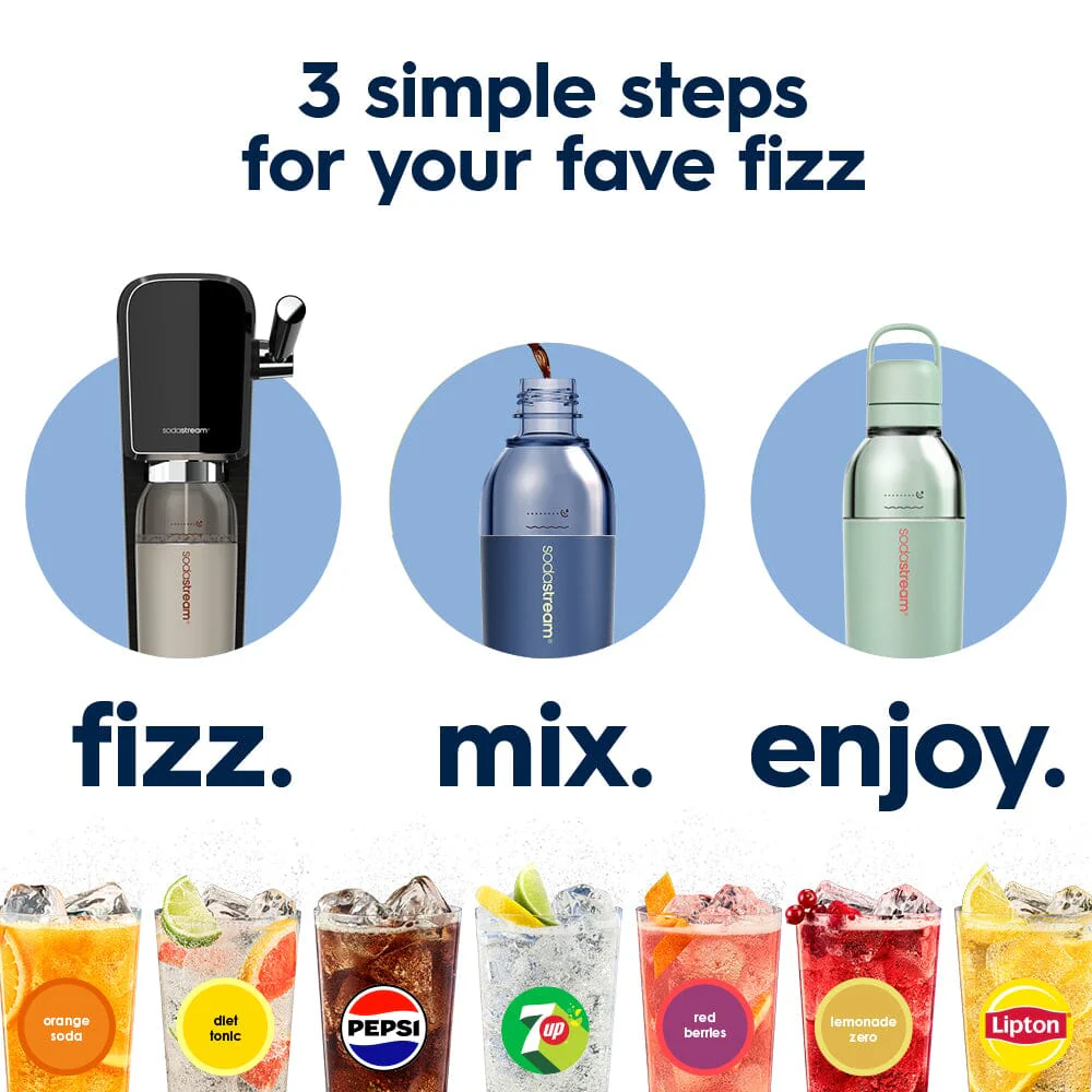 Sodastream Fizz & Go® Easy Mix Sparkling Water Bottle Storm Blue 710 ml - Image 4
