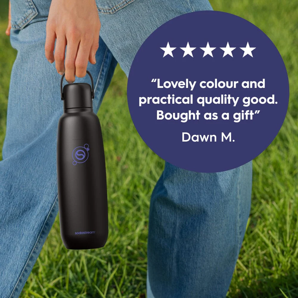 Sodastream Fizz & Go® Insulated Stainless Steel Sparkling Water Bottle Black 0.9L - Image 4