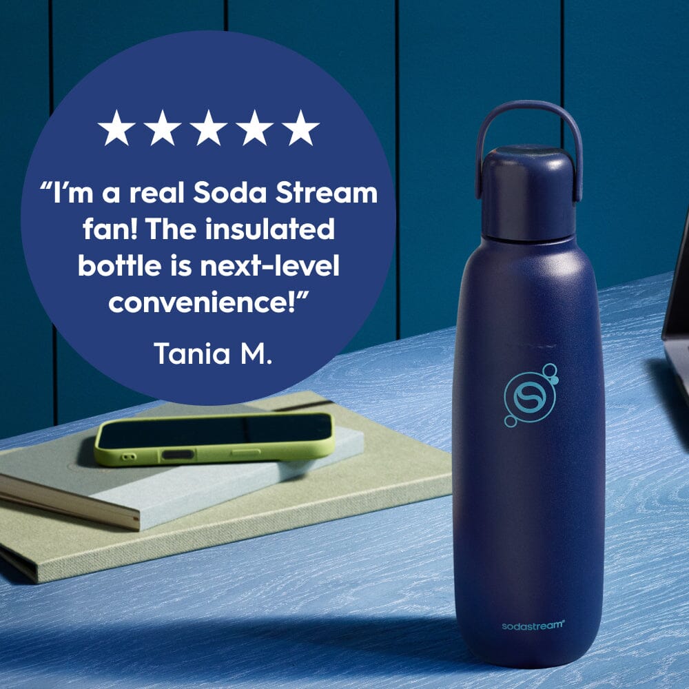 Sodastream Fizz & Go® Insulated Stainless Steel Sparkling Water Bottle Blueberry 0.9L - Image 4