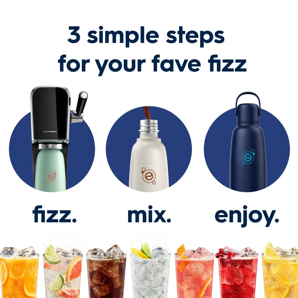Sodastream Fizz & Go® Insulated Stainless Steel Sparkling Water Bottle Blueberry 0.9L - Image 5