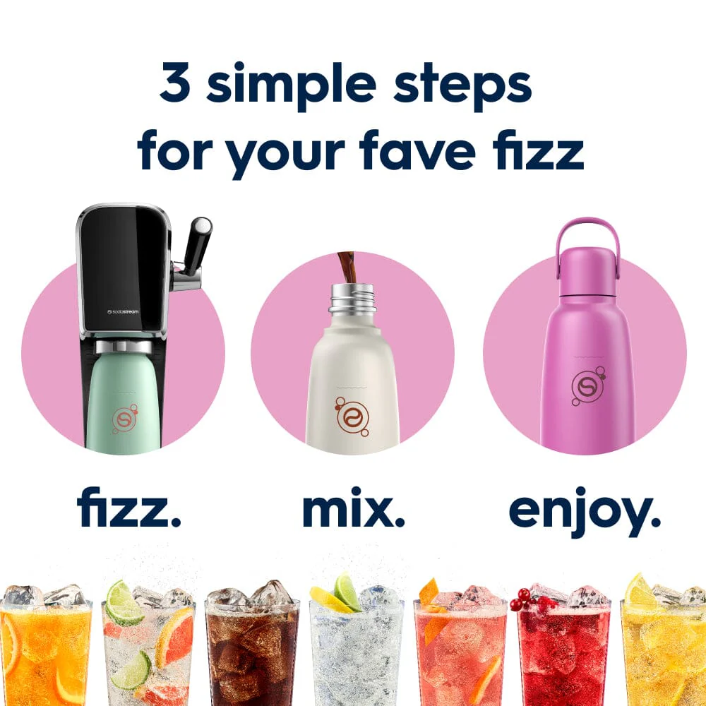 Sodastream Fizz & Go® Insulated Stainless Steel Sparkling Water Bottle Guava 0.9L - Image 5