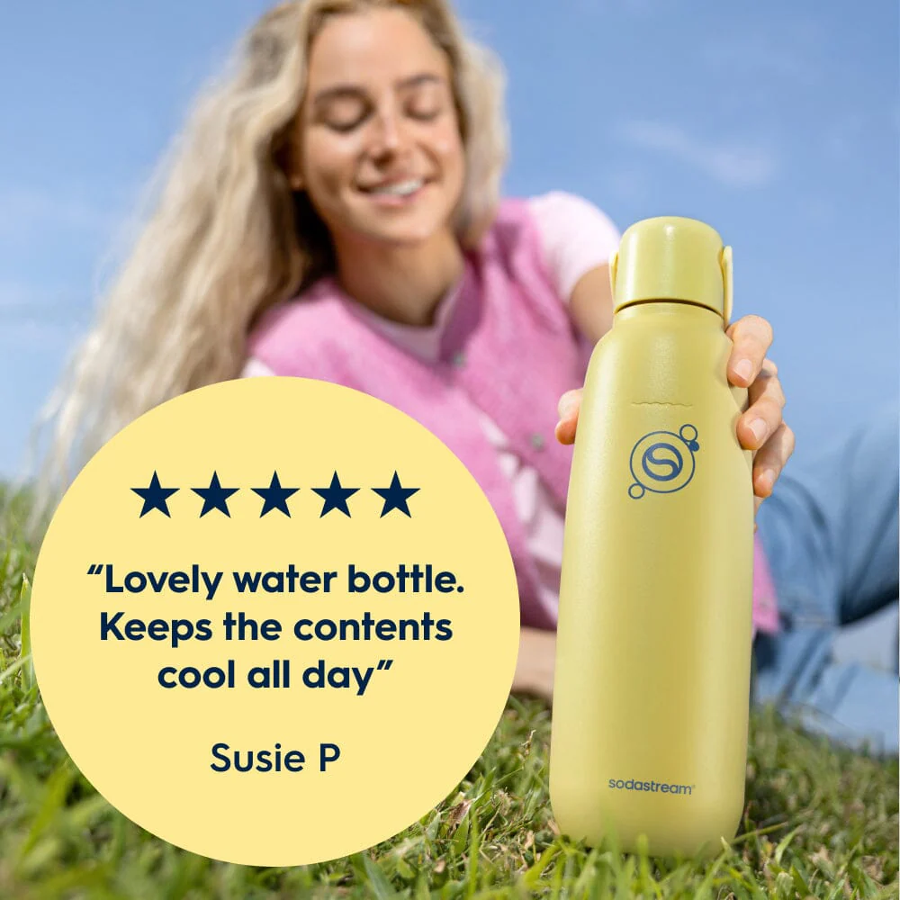 Sodastream Fizz & Go® Insulated Stainless Steel Sparkling Water Bottle Lemon Zest 0.9L - Image 4