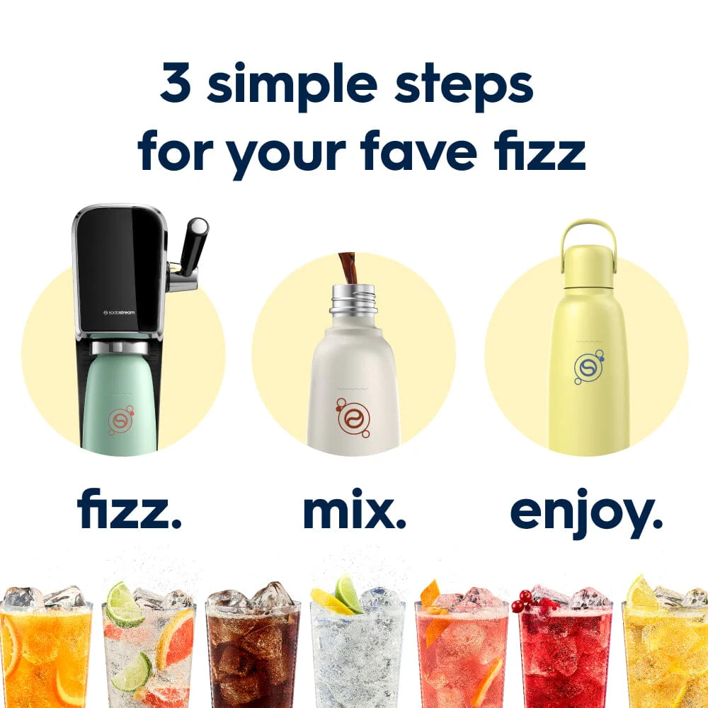 Sodastream Fizz & Go® Insulated Stainless Steel Sparkling Water Bottle Lemon Zest 0.9L - Image 5