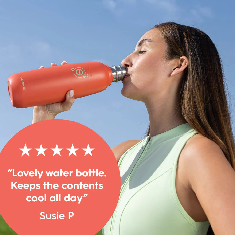Sodastream Fizz & Go® Insulated Stainless Steel Sparkling Water Bottle Papaya 0.9L - Image 4
