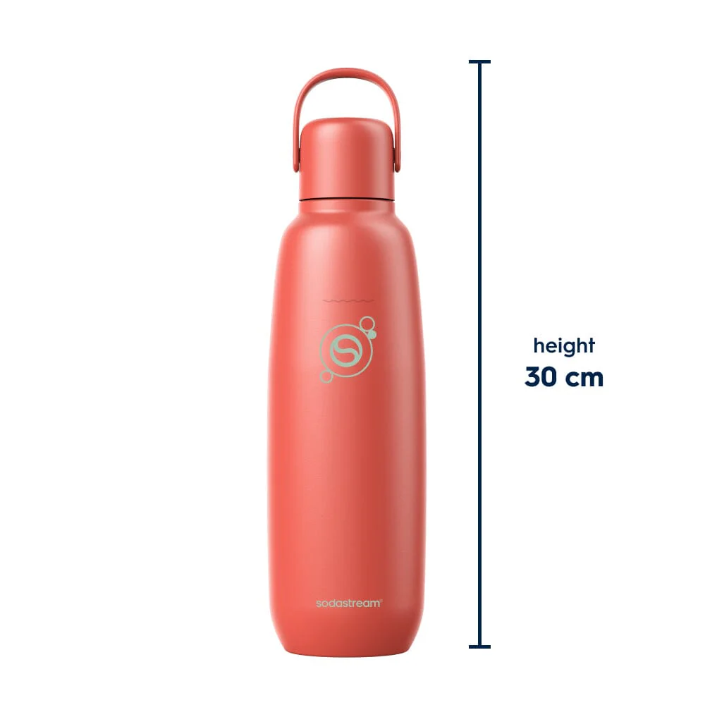 Sodastream Fizz & Go® Insulated Stainless Steel Sparkling Water Bottle Papaya 0.9L - Image 8